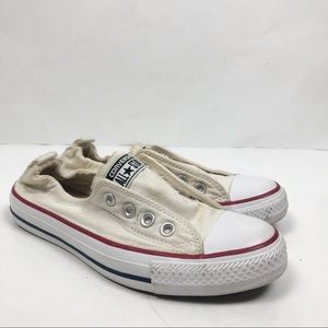 Converse Shoreline White Canvas Slip on Sneakers